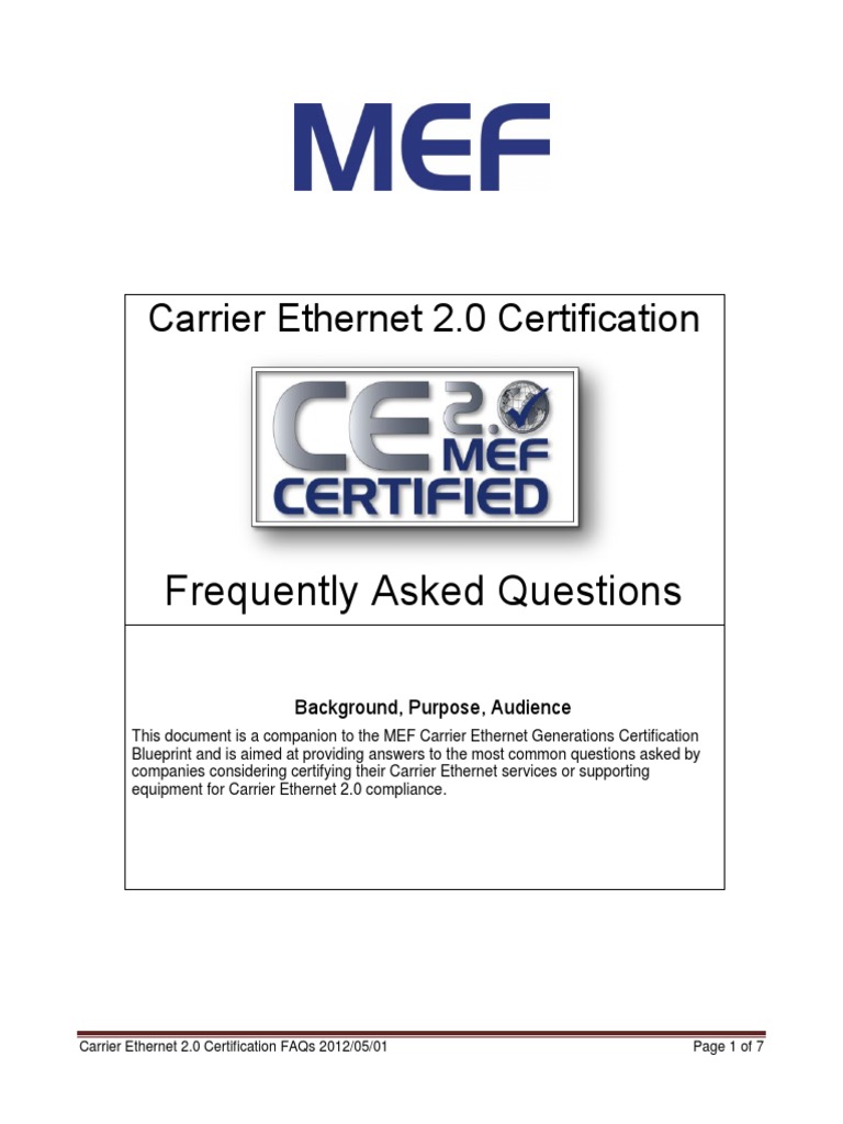 Frequently Asked Questions Carrier 2.0 Certification PDF Certification Business