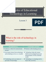 The Roles of Educational Technology in Learning: Lesson 3