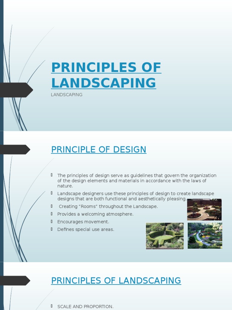 Principles of Landscape Design Explained | PDF | Symmetry | Perception