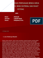 Analisis Kekasaran Permukaan Benda Kerja dengan Variasi Jenis Material dan Kecepatan Potong Mesin Bubut