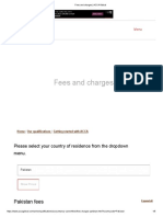 Fees and Charges of ACCA