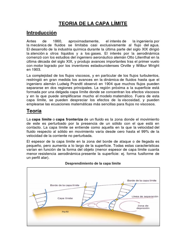 Teoria de La Capa Límite PDF Capa límite Viscosidad