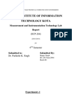 Indian Institute of Information Technology Kota: Measurement and Instrumentation Technology Lab