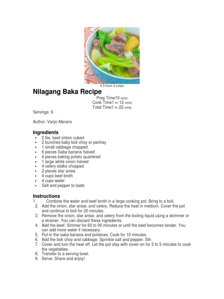 Nilaga baka ingredients deals
