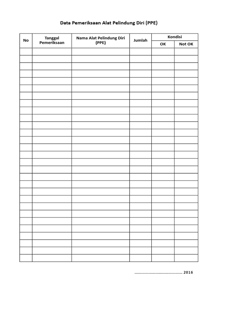 Data Pemeriksaan PPE | PDF