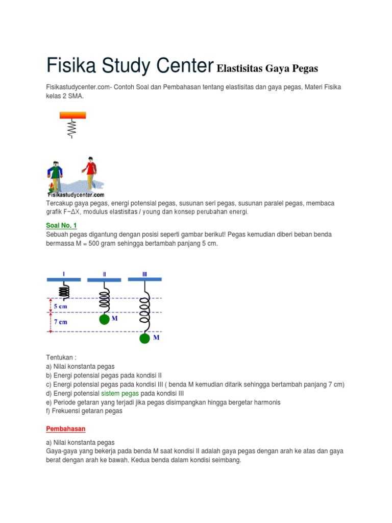 Fisika Study Center Elastisitas Gaya Pegas Docx