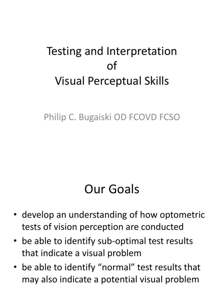 Visual Perceptual Skills Testing Guide | PDF | Perception | Memory