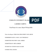 Comsats Univeristy Islamabad Lahore Campus: Final Project For Course, Report Writing Skills
