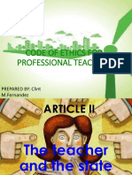 Code of Ethics For Professional Teachers: Prepared By: Clint M.Fernandez