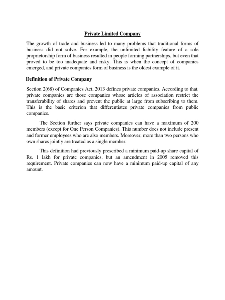 An InDepth Look at Private Limited Companies in India Their Definition, Features, Types