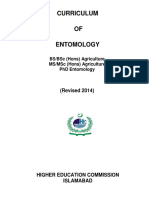 Curriculum OF Entomology: (Revised 2014)