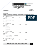 Mental Ability Test: Part - I