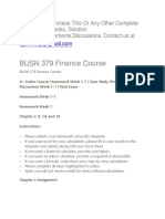 DeVry BUSN 379 Finance Complete Course