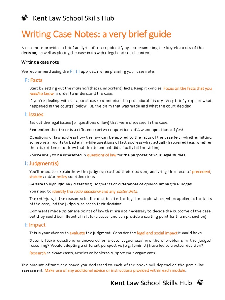 Casenote example deals