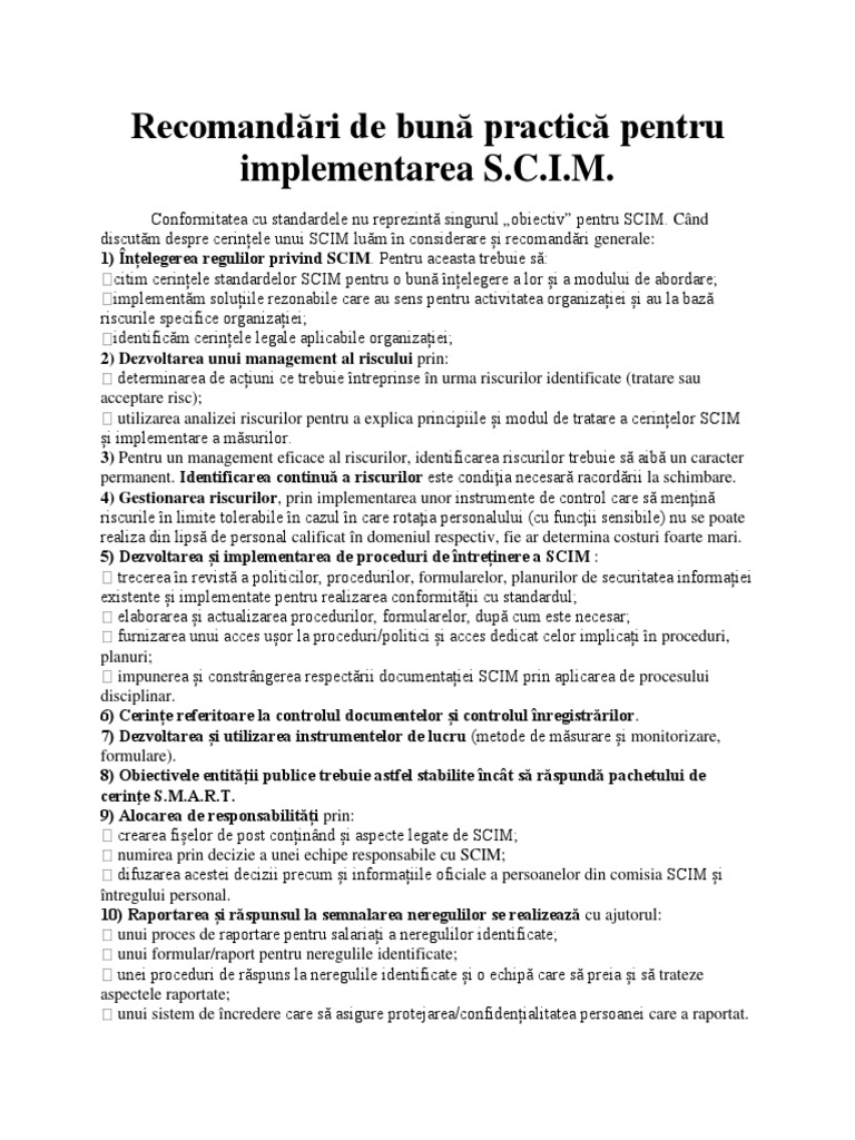 CIM - Bune Practici in Implementarea SCIM | PDF