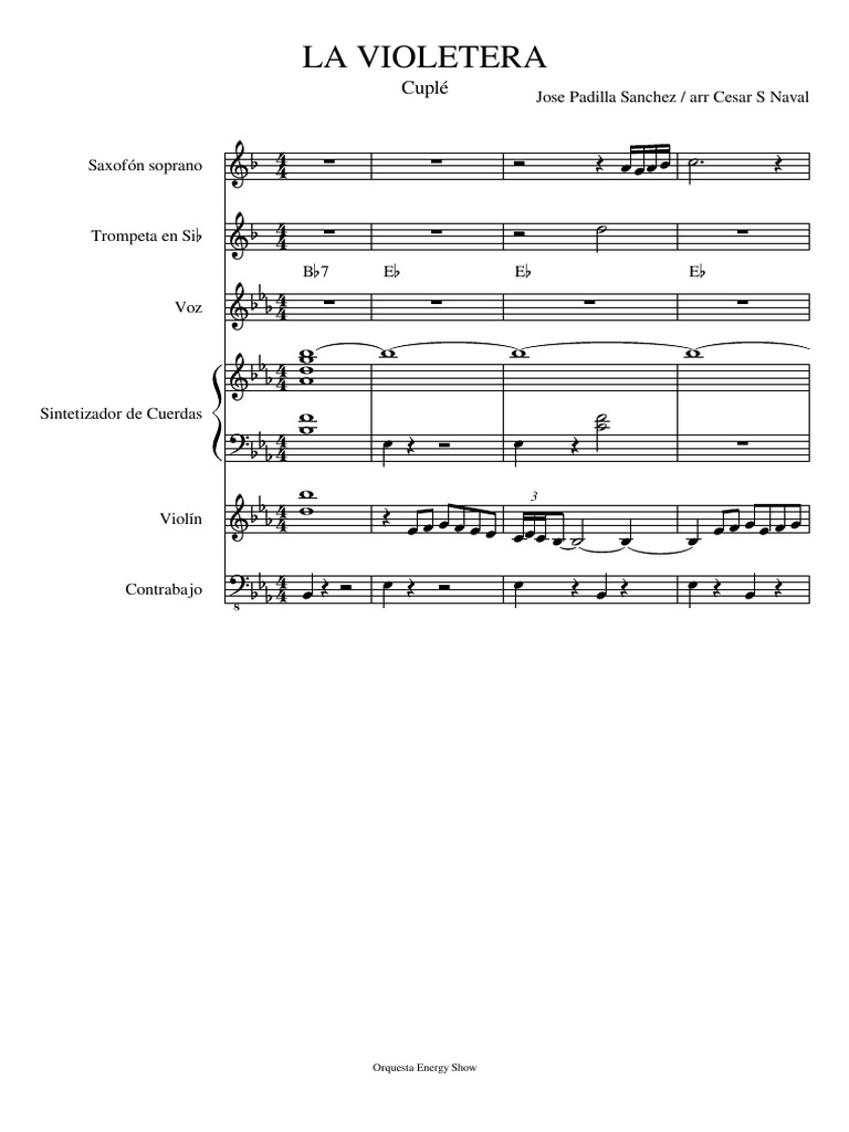 La Violetera Piano y Voz Instrumentos musicales Composiciones