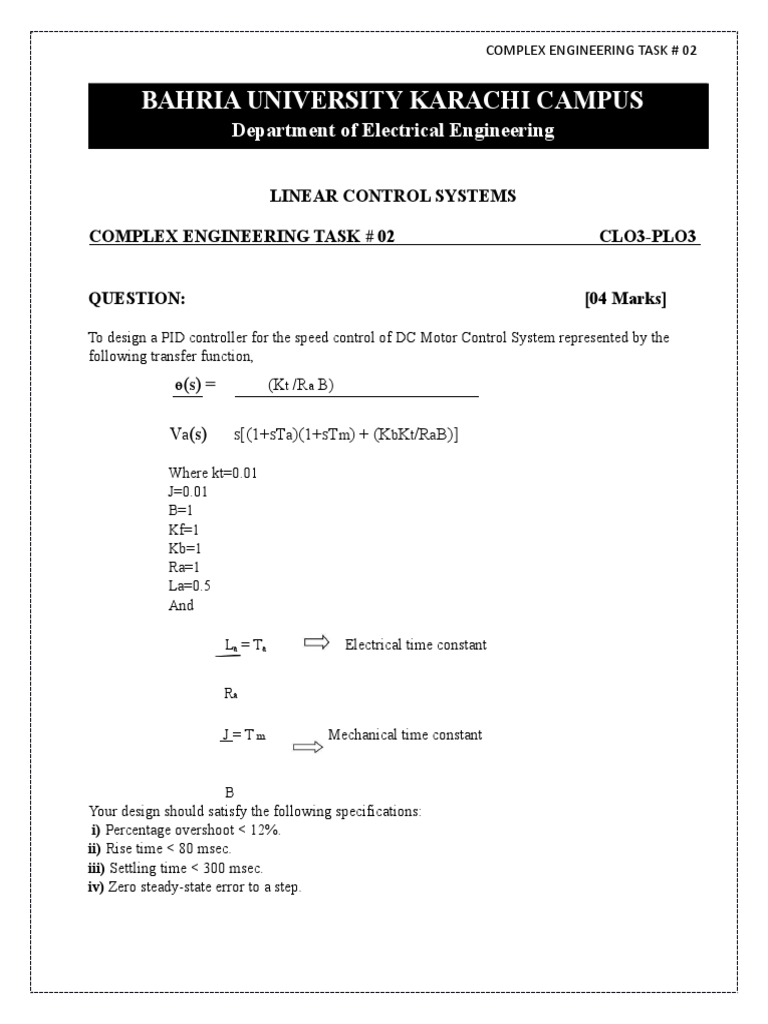 PID Controller Design for DC Motor | PDF | Control Theory | Control System