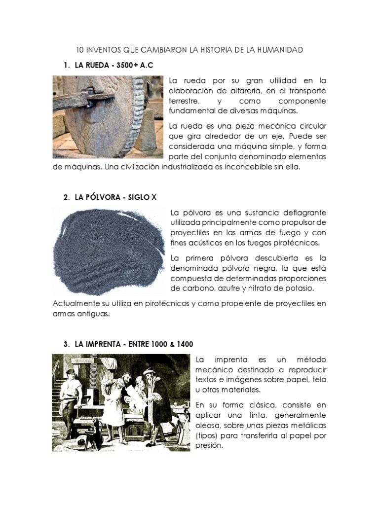 Los Primeros 10 Inventos Que Cambiaron La Historia De La Humanidad – YDRFCG