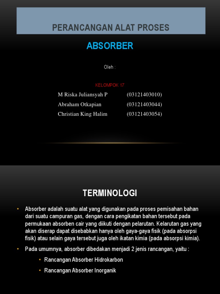 Rancangan Alat Proses Absorber | PDF