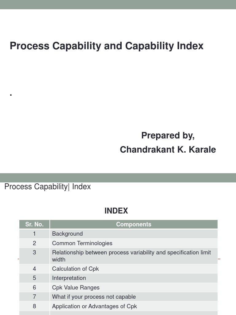 Understanding Process Capability Index | PDF | Standard Deviation ...