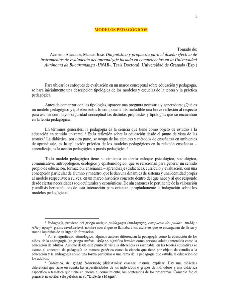 Modelos Pedagógicos y Teorías del Aprendizaje | PDF | Evaluación ...