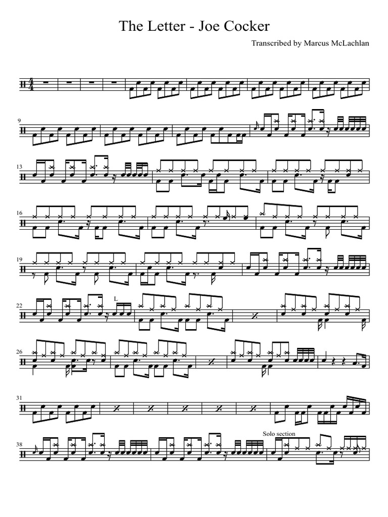 The Letter Joe Cocker PDF