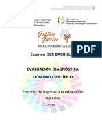 Examen Diagnóstico Dominio Científico. Ser Bachiller 2019