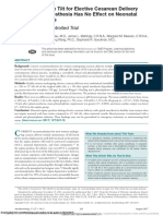 Left Lateral Table Tilt For Elective Cesarean Delivery Under Spinal Anesthesia Has No Effect On Neonatal Acid-Base Status