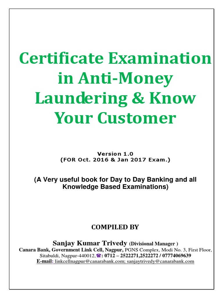 Aml Kyc Canara PDF | Download Free PDF | Money Laundering | Financial ...
