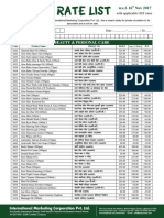 Internal Rate List for Beauty, Healthcare Products from Marketing Firm