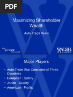 Maximizing Shareholder Wealth: Auto Trade Wars