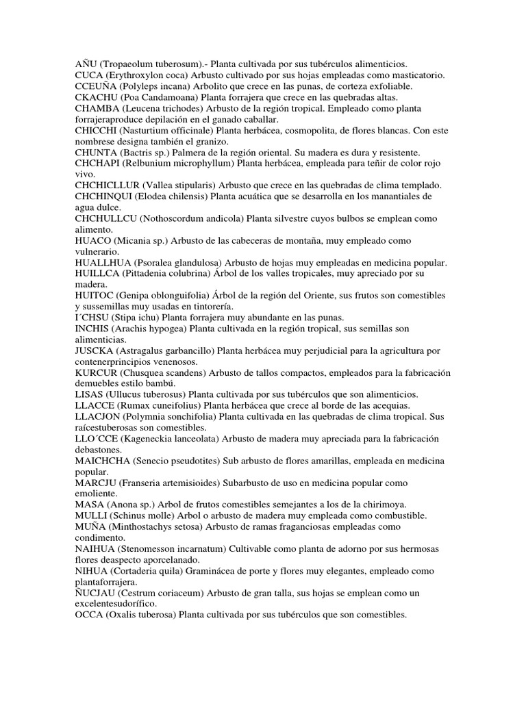 Quechua | PDF | Plantas | Agronomía