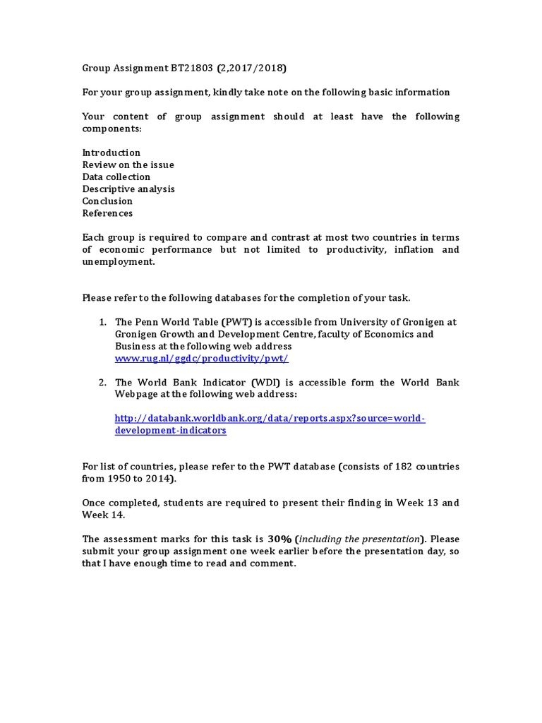 Economic Performance Group Assignment Guide | PDF