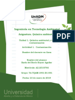 Química ambiental: contaminantes y procesos de elaboración