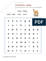 Tiger Lion Hyena Sheep Camel Deer Mule Otter: Word Find Fun - Animals