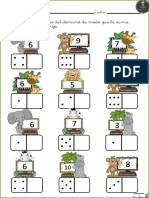 Juego de dominó: Completa las piezas para que coincidan las sumas