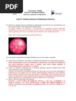 AP1 - Lista 01- Modelos Atômicos e Distribuição Eletrônica