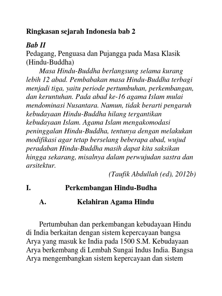 Ringkasan Sejarah Indonesia Bab 2