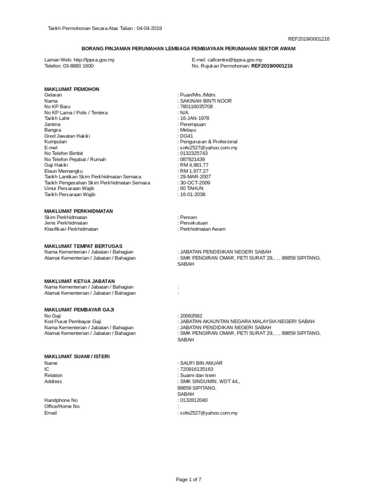Borang Permohonan CuepacsCare  PDF