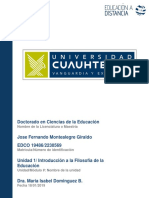 Jose Fernando Montealegre Giraldo - Actividad 1.1 Relaciones y Tareas de La Filosofia de La Educación PDF