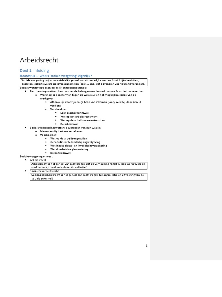 Arbeidsrecht Pdf