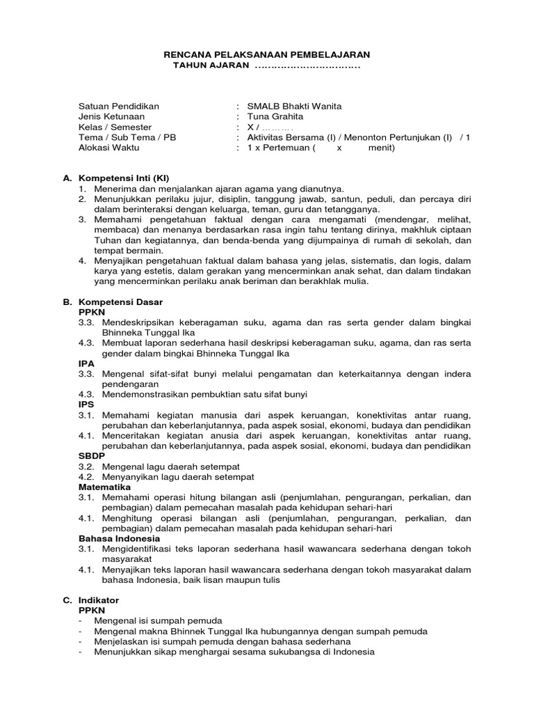 Rpp Tema 1 Subtema 1 Robi 2017 2 Docx