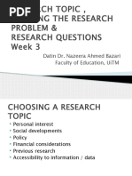 Week 3 and 4 Topic, Research Problems, RQ and Types of Research