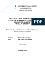 "Desarrollo de Un Programa de Estimulación para Las Funciones Cognitivas Básicas" Trabajo Dirigido