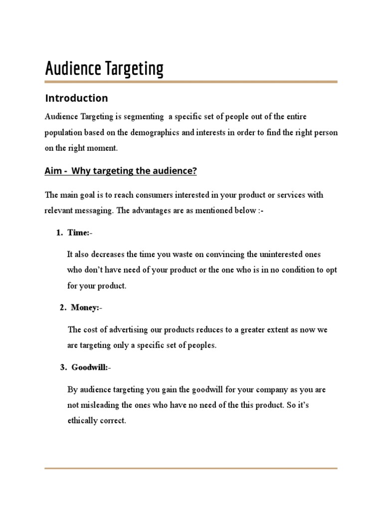Effective Audience Targeting Strategies | PDF | Business