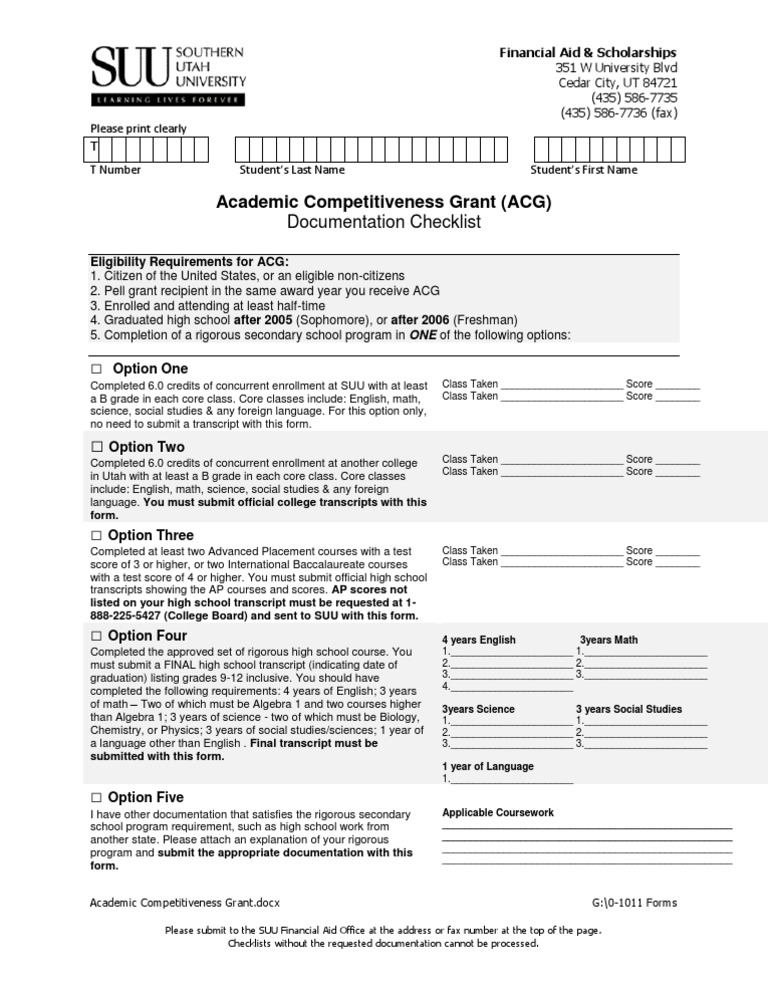 Academic Competitiveness Grant PDF Advanced Placement Behavior