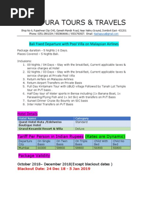 Bali Fixed Departure Oct - Dec O Series