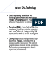 Recombinant DNA Technology Recombinant DNA Technology