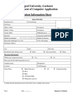 Student Information Sheet