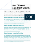 The Effect of Different Fertilizers On Plant Growth